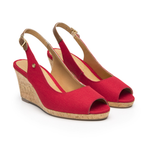 Zapatilla Boca De Pescado Flexi para Mujer Estilo 129605 Rojo