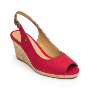 Zapatilla Boca De Pescado Flexi para Mujer Estilo 129605 Rojo