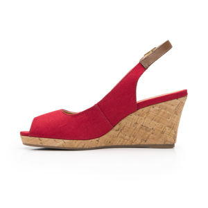 Zapatilla Boca De Pescado Flexi para Mujer Estilo 129605 Rojo