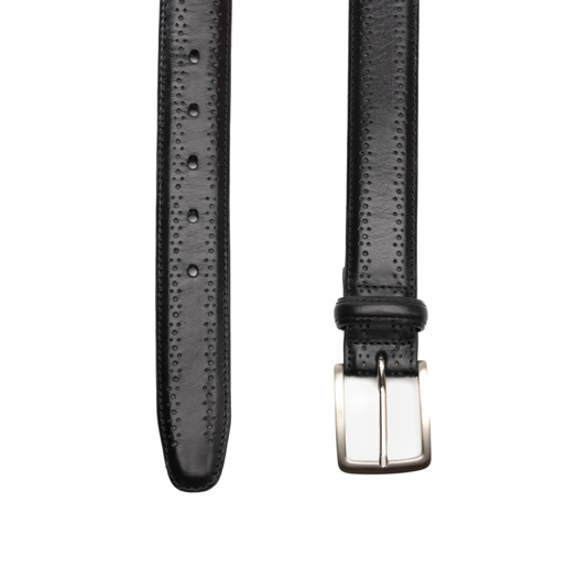 Cinturón Quirelli para Hombre con Acabado Almenillado Estilo 130101 Negro