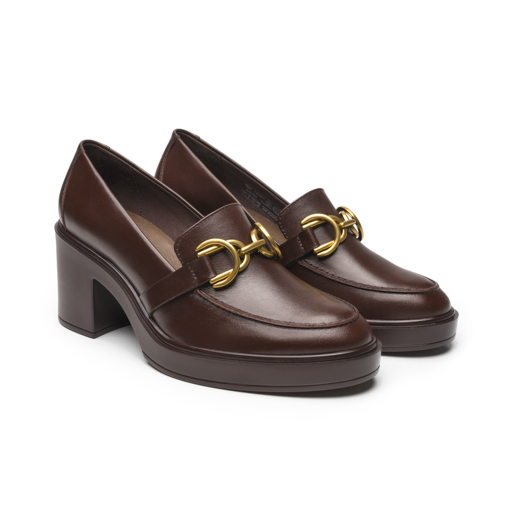 Mocasín Tacón Alto Flexi para Mujer Estilo 130301 Café