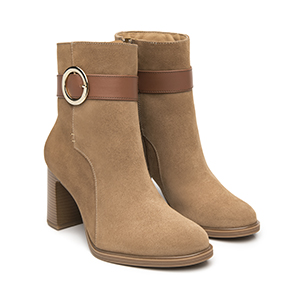 Botín De Tacón Alto Flexi para Mujer Estilo 130606 Arena
