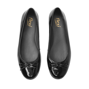 Balerina Casual Flexi para Mujer con Amortiguamiento Estilo 130802 Negro Charol