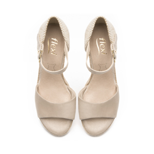 Sandalia Cuña Alta Exclusivo Flexi para Mujer Estilo 130902 Blanco