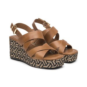 Sandalia De Plataforma Exclusivo Flexi para Mujer Estilo 131203 Tan