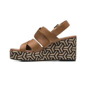 Sandalia De Plataforma Exclusivo Flexi para Mujer Estilo 131203 Tan