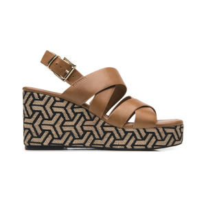 Sandalia De Plataforma Exclusivo Flexi para Mujer Estilo 131203 Tan
