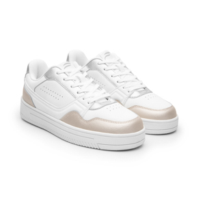 Sneaker Casual Flexi para Mujer Estilo 131601 Blanco-Plata-Oro Rosa