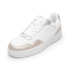 Sneaker Casual Flexi para Mujer Estilo 131601 Blanco-Plata-Oro Rosa