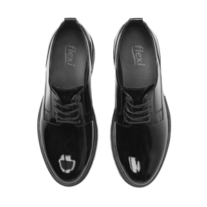 Derby Casual Charol Flexi para Mujer Estilo 131901 Negro