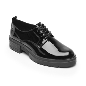 Derby Casual Charol Flexi para Mujer Estilo 131901 Negro