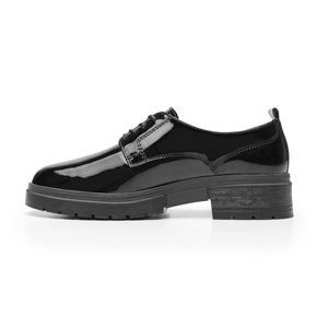 Derby Casual Charol Flexi para Mujer Estilo 131901 Negro