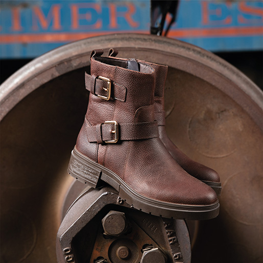 Botín Biker Flexi para Mujer Estilo 131907 Café