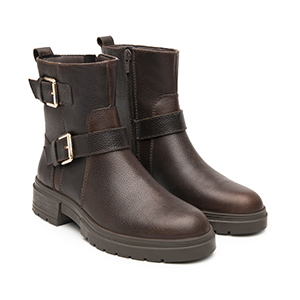 Botín Biker Flexi para Mujer Estilo 131907 Café