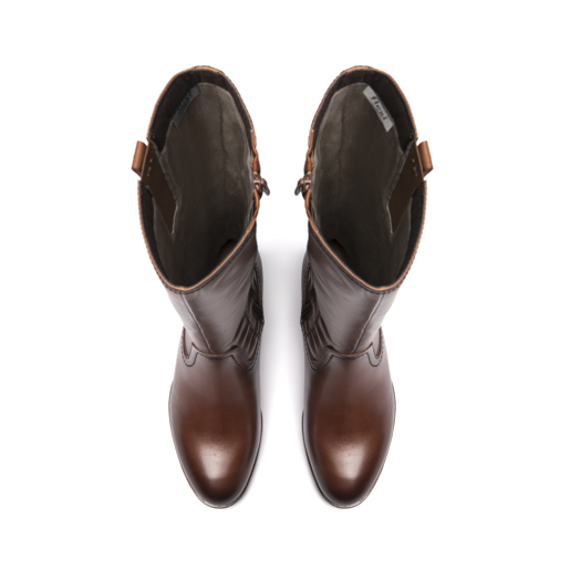 Bota Alta Tacón Exclusivo Flexi para Mujer Estilo 132302 Cognac