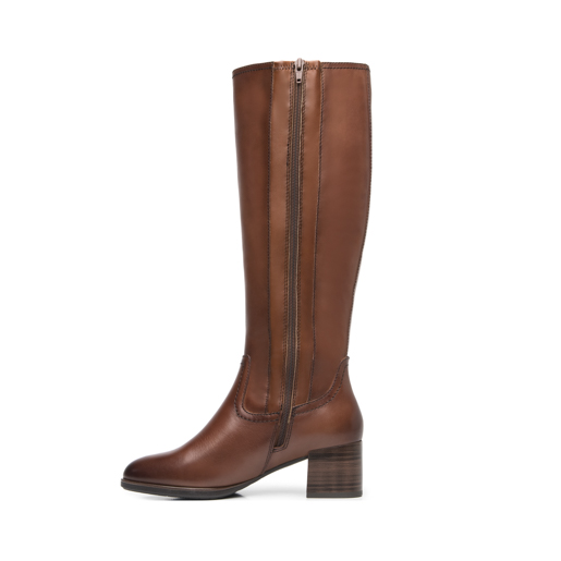 Bota Alta Tacón Exclusivo Flexi para Mujer Estilo 132302 Cognac