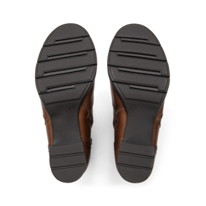 Botín Tacón Medio Exclusivo Flexi para Mujer Estilo 132501 Cognac