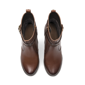 Botín Tacón Medio Exclusivo Flexi para Mujer Estilo 132501 Cognac