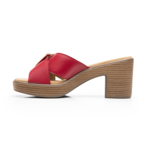 Sandalia Tacón Medio Flexi para Mujer Estilo 133501 Rojo