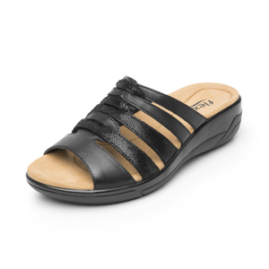 Sandalia Cuña Confort Flexi para Mujer Estilo 133701 Negro