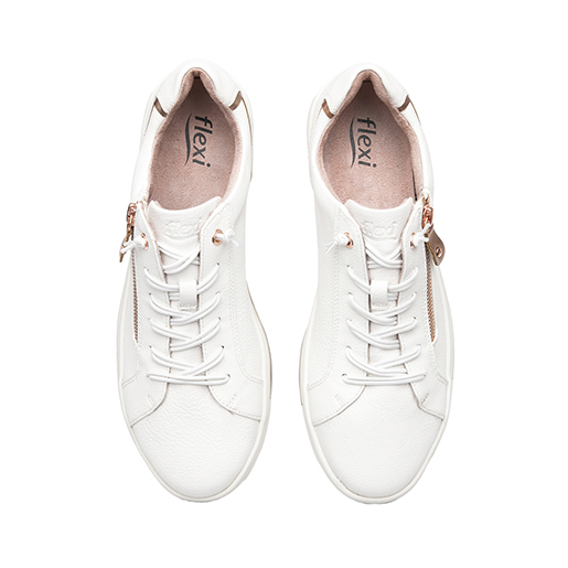 Sneaker Casual Exclusivo Flexi para Mujer Estilo 134301 Blanco
