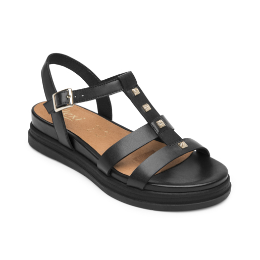 Sandalia De Plataforma Flexi para Mujer Estilo 135302 Negro