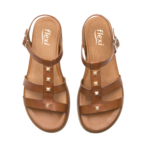 Sandalia De Plataforma Flexi para Mujer Estilo 135302 Tan