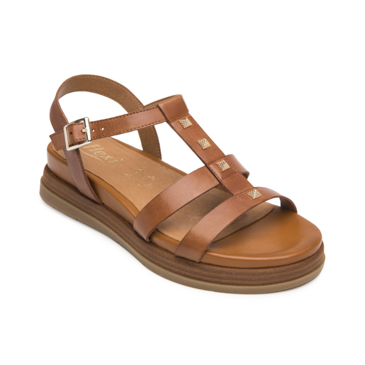 Sandalia De Plataforma Flexi para Mujer Estilo 135302 Tan