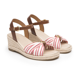 Sandalia Cuña Alta Flexi para Mujer Estilo 135401 Rojo