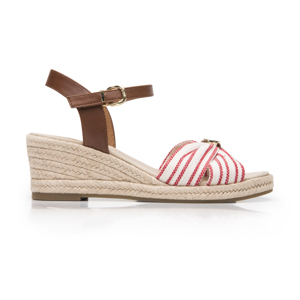 Sandalia Cuña Alta Flexi para Mujer Estilo 135401 Rojo