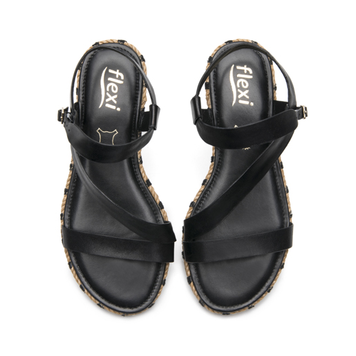 Sandalia Casual Exclusivo Flexi para Mujer Estilo 135701 Negro