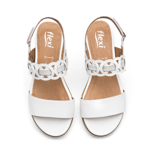 Sandalia Plataforma Casual Exclusivo Flexi para Mujer Estilo 135901 Blanco