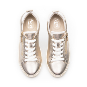 Sneaker Casual Exclusivo Flexi para Mujer Estilo 136101 Metalico