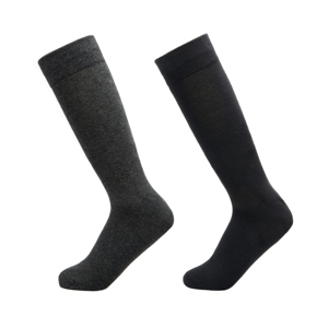 2-Pack Calcetín Largo Básico Flexi para Hombre Estilo 090510 Negro Y Gris