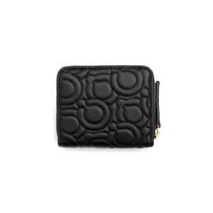 Cartera Chica Quirelli para Mujer con Piel Suave Bordada Estilo 030401 Negro