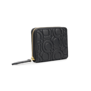 Cartera Chica Quirelli para Mujer con Piel Suave Bordada Estilo 030401 Negro