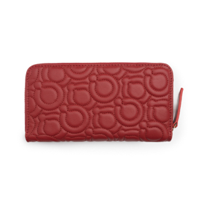 Cartera Grande Quirelli para Mujer con Piel Suave Bordada Estilo 040417 Rojo