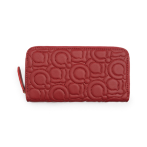 Cartera Grande Quirelli para Mujer con Piel Suave Bordada Estilo 040417 Rojo