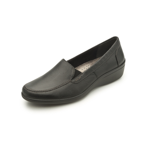 Mocasín Casual Flexi Con Elásticos Laterales Para Mujer - Estilo 18102 Negro