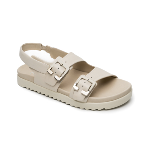Sandalia Confort Casual Quirelli para Mujer con Anatomic Pad Estilo 300508 Latte