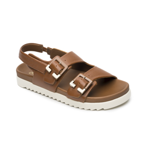 Sandalia Confort Casual Quirelli para Mujer con Anatomic Pad Estilo 300508 Tan