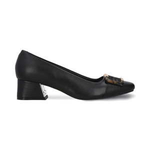 Tacón de vestir cerrado en piel color negro Quirelli estilo 300802