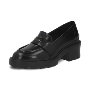 Penny loafer chunky en piel color negro Quirelli estilo 302101