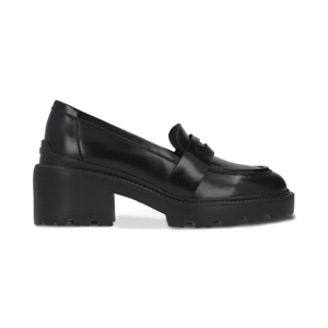 Penny loafer chunky en piel color negro Quirelli estilo 302101