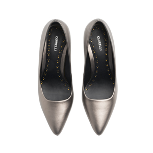 Zapatilla Tacón Medio Quirelli para Mujer con Suela Preacabada Estilo 302401 Pewter