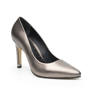 Zapatilla Tacón Medio Quirelli para Mujer con Suela Preacabada Estilo 302401 Pewter