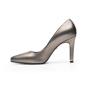 Zapatilla Tacón Medio Quirelli para Mujer con Suela Preacabada Estilo 302401 Pewter