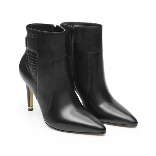 Botín Puntal Tacón Quirelli para Mujer con Suela Preacabada Estilo 302403 Negro