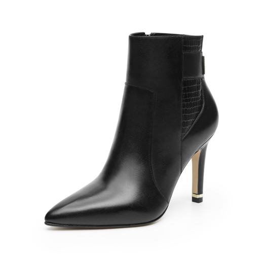 Botín Puntal Tacón Quirelli para Mujer con Suela Preacabada Estilo 302403 Negro