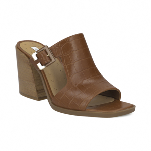 Sandalia de tacón en piel color tan Quirelli estilo 302601